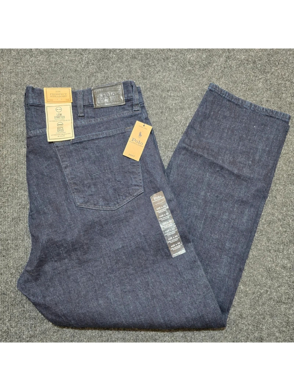 NWT Polo Ralph Lauren Prospect Straight Jeans 44x32 Dark Indigo Rope Dyed